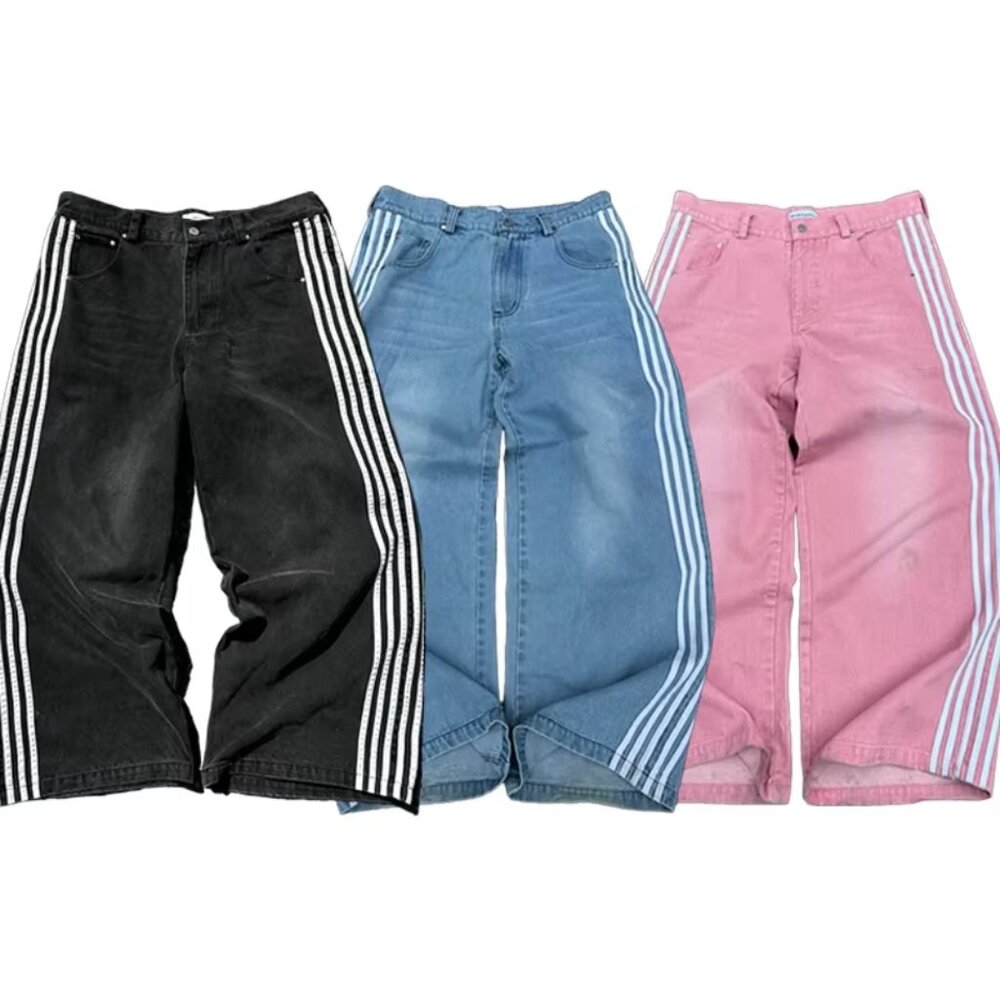Y2K Baggy Jeans Harajuku vintage Striped Embroidered high quality Sweatpants